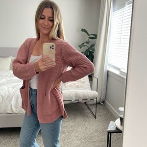 Madewell open cardigan, rose